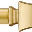 Curtain Rods for Windows 30 to 51 Inches, Gold Decorative Curtain Rods, 1 Inch Diameter Heavy Duty Adjustable Curtain Rod for Sliding Glass Door, Simple Square Finial, 1 Pack