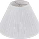 Aspen Creative 33138, Mushroom Pleated Traditional Spider Lamp Shade, Pleated White, 7" Top x 17" Bottom x 13" Slant