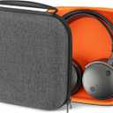 Geekria Shield Case for Over-Ear Headphones, Replacement Hard Shell Travel Carrying Bag with Cable Storage, Compatible with Audeze Maxwell, Soundcore SpaceOnePro, Sony WH-1000XM5 (Dark Grey)