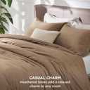 Bedsure Queen Comforter Set - Brown Soft Bedding for All Seasons, Cationic Dyed Bed Set, 3 Pieces, 1 Queen Size Comforter (90"x90") and 2 Pillow Shams (20"x26"+2")