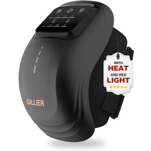 Knee Massager Smart with Heat, Red Light and Massage Therapy, 3 Vibration Modes and 3 Heating Levels, 2026 Updated Edition, LED Vitality Joints Knee Massager, Gifts for Grandma & Grandpa, Black