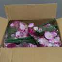 Artificial Fake Hanging Flowers Basket for Outdoor Indoor Decoration,UV Resistant Faux Silk Light Fuchsia and Fuchsia Morning Glory Flowers Plants Realistic Hanging Planter for Outside Home Porch Yard