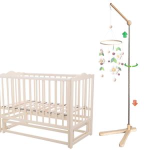Crib Mobile Wooden Arm, Suitable for All Cribs 100% Natural Larch Hanger Nusery Decor Baby Room Safe Holder(Mobile is not Included (Standing Arm)