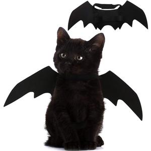 Pet Cat Bat Wings for Halloween Party Decoration, Puppy Collar Leads Cosplay Bat Costume,Cute Puppy Cat Dress Up Accessories (Black)