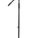 K&M Knig & Meyer 21075.500.55 Tripod Microphone Stand - Adjustable Telescoping 1-Piece Boom Arm - Professional Grade - Heavy Duty with Folding Leg Base - German Made - Black