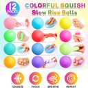 12 Pack Slow Rising Stress Ball,Stress Balls for Kids Adults,Stretchy Fidget Toys for Stress Relief,Hand Therapy Sensory Squishy Ball, Squishy Toys for Kids, Classroom Prize Box Party Favors