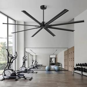 96/100/120 Inch Black Large Hvls Industrial Ceiling Fan & DC Motor, 96in