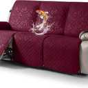 VANSOFY 100% Waterproof Recliner Sofa Covers, Couch Covers with Non-Slip Granule, 3-Piece Washable Reclining Sofa Cover with Pocket Furniture Protector for Kids, PetsBurgundy,3 Seater