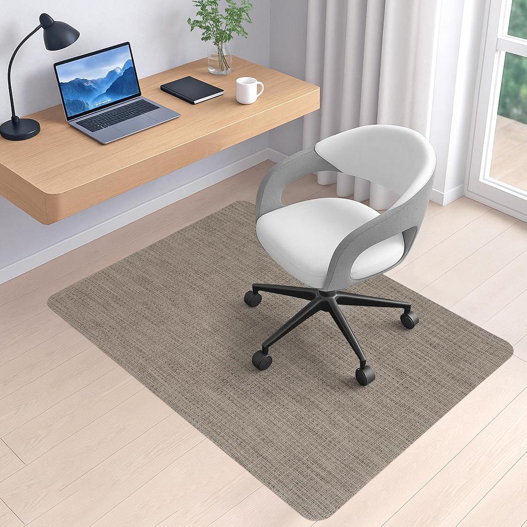 BesWin Office Chair Mat for Hard Floors, Heavy Duty Desk Floor Mat for Hardwood and Tile Floors, Computer Chair Mat for Rolling Chair, Anti Slip Floor Protector Mat for Office Home, Brown, 36" x 48"