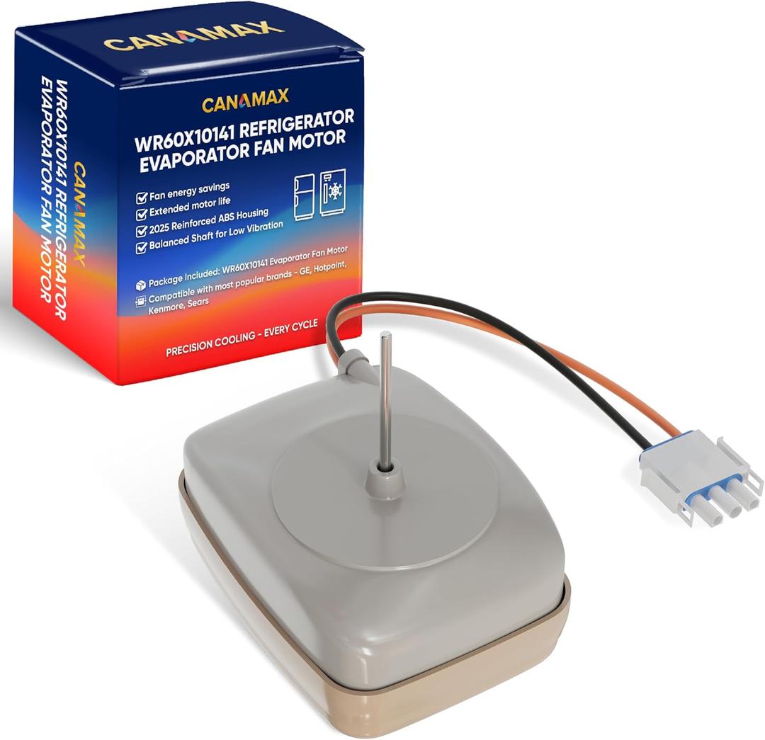 Canamax WR60X10141 WR60X31522 Refrigerator Evaporator Fan Motor - Fits G.E Hotpoint Fridges - Replaces WR60X23584 WR60X10346 WR60X10138 WR60X28783 WR60X10046 PS12741350 AP6977246