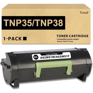 Compatible Minolta TNP-35 TNP-38 Toner Cartridge A63W01W A63W01F Replacement for Konica Minolta TNP35 TNP-35 TNP38 TNP-38 Toner Cartridge for Bizhub 4000P Printer 1-Pack, Black