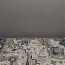 Area Rugs for Living Room 10x14 - Extra Large Machine Washable Vintage Oriental Soft Rug, Low Pile Thin Carpet with Non Slip Backing for Bedroom, Dorm, Dining Room, Indoor House, Office (Blue/Gray)