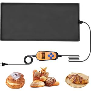 21" L x 10" W Bread Proofing Heating Mat, Sourdough Dough Proofer for Fermenting, Digital Temperature Display - for Making Bread, Baked, Warm