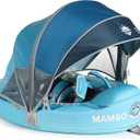 Mambobaby Float Upgrade Add Tail Baby Float with Canopy for Infant Waist Swimming Ring Swim Trainer Non-Inflatable Floats Toys with Adjustable Safety Strap (Blue - Dinosaur)