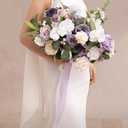 Ling's moment Lilac Wedding Bouquets for Bride, Purple Bridal Bouquets for Bride, 15 Inch Free Form Artificial Wedding Flower Bouquet