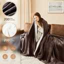 Homemate Electric Heated Blanket King - 100"x90" Heating Bed Blankets Throw with 10 Heating Levels 8 Hours Auto Off Fast Heating Over-Heated Protection Ultra Soft Warm Flannel ETL Certified Brown