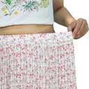 BAEAUTYZIN Women's Midi Skirts Chiffon Floral Elastic High Waisted A-Line Skirt, Pleated Skirts for Women Trendy