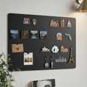 Magnetic Board for Wall 23.6" x 15.7" : Black Metal Display Board for Travel Souvenir Magnets & Art Collections | Heavy-Duty Metal Panel for Hobbyists with Screw Mount Hardware