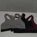 DANISH ENDURANCE Bralettes for Women, Organic Cotton, Seamless Bra, Wireless, Racer Back, Multicolor (1x Black, 1x Dark Grey, 1x Wine), Large