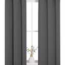 NICETOWN Grey Blackout Curtain Panels for Bedroom, Thermal Insulated Grommet Top Blackout Draperies and Drapes (2 Panels, W29 x L45 inches, Grey)