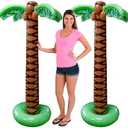 Giant Inflatable Palm Trees - 2 Pack - 6 Foot Super Sturdy Trees for Luau Parties, Beach Decor, Poolside Ambiance, Tropical Theme Decor & Outdoor Fun, Easy Inflation