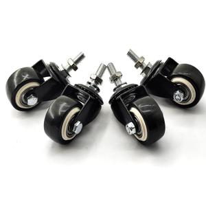 Heavy Duty Swivel Caster with 1.5in Threaded Bar, M8x25 Nut Spacer, for Shopping Carts, Workbenches and Furniture (Without Brake, 4)