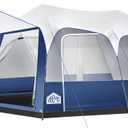 8/10 Person Instant Camping Tent, Pop-Up Family Tent for Instant Easy Setup, Spacious Interior, Includes Rainfly, Room Divider, Carry Bag, Backpacking Tents for Camping, Hiking, Sleepovers (Blue)