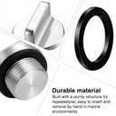 2 Pack 1.4 Inches Aluminum Boat Drain Plugs Applicable to Aluminum Boats with Floor Boat Hole Plugs with Neoprene Washer Boats Trailer Accessories (Not Transom Drain)