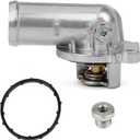 MITZONE Upgrade Aluminium Thermostat Housing Assembly Compatible with 2011-2021 Jeep Dodge RAM Chrysler 3.6L 3.2L V6 Vehicles - 200 Town & Country Avenger Grand Caravan Cherokee (5184570AG(Upgrade Aluminum))