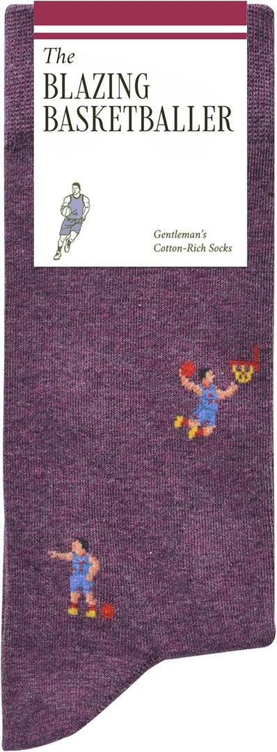 The Blazing Basketballer Socks  Funny Basketball Socks for Men  Perfect Basketball Gift  1 x Pair, Size 8 13  Cool Basketball Gifts for Players, Fans, Coach & Teens