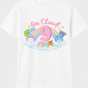 Kids White T-Shirt “On Cloud 9” – Soft Cotton Tee with Cute Rainbow and Animal Print, Comfortable, Durable, and Perfect for Everyday Fun, Size Small