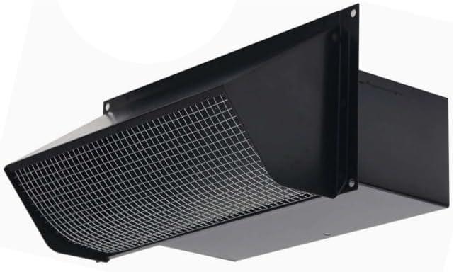 10 Inch Wall Vent Cap for Microwave Kitchen Range Hood Exhaust for 31/4"x10" Rectangular Duct Exhaust Vent Cap with Damper and Screen for Range Hood Kitchen Dryer Bath, Black