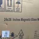 Magnetic Glass Whiteboard - 36” x 24” Glass Dry Erase Board for wall, Frameless Glass WhiteBoard for Office, Home & School