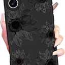 2 x Toycamp for iPhone 16 Case 6.1 Inch - Women Girls Sunflower Cute Black Frosted Slim Fit Design Soft TPU Shockproof Protective Girly Aesthetic Pretty Fashion Unique Cover for iPhone 16 Phone Case