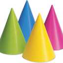 Creative Converting 20PH-0010 Party Hats, Assorted Neon, 16-Pack