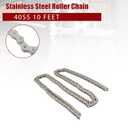 findmall 40SS Roller Chain 10 Feet with 1 Connecting Links, 240 Links, Stainless Steel