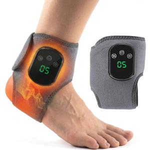 Triple Method Therapy Foot Ankle Massager - Massage for Neuropathy with 5 Heat Levels Vibration Modes Compression - Portable Heating Wrap Device for Pain Relief Rejuvenate Feet Circulation