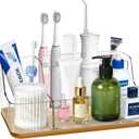 Gold Vanity Bathroom Countertop Storage Rack Lipstick & Makeup Brush Organizer Skincare Storage Box for Vanity Ideal for Bathroom, Living Room, and Kitchen Organization