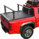 TRUMGETA Truck Bed Rack Fit for Tacoma Gladiator Mid Size Pickups Compatible with Tonneau Cover w/T-Slot Rails, Adjustable 19"-25" Aluminum Truck Ladder Rack Fits Lumber Pipes Kayak (Without Side Bars)