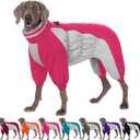 AOFITEE Dog Coat Warm Dog Puffer Jacket for Winter, Windproof Dogs Coat with Harness Built in, Reflective Turtleneck Dogs Winter Jacket Snowsuit, Full Body Fleece Coats for Small Medium Large Pet (Hot Pink)
