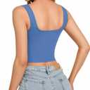 CLOZOZ Corset Tank Crop Top for Women Bustier Square Neck Sleeveless Tops | Double Lined Tank Top, Cute Summer Tops, Corset Top, Going Out Tops, Basic Tank Tops, Y2K, Party, Concert, Night Out, Club (Blue, XS)