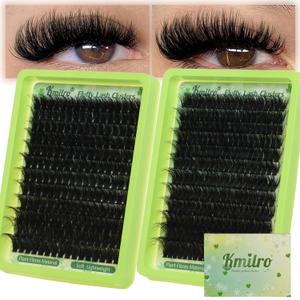 Lashes Clusters 180D+240D Thick Lash Clusters 14-24mm Long Cluster Eyelash Extensions 432Pcs Eyelash Clusters Waterproof Volume Individual Cluster Lashes Soft Wispy Mink False Eyelashes