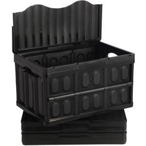 45L Collapsible Milk Crate for Storage, Plastic Crates 3 Packs, Collapsible 55lbs Heavy Duty Storage Crates for Home, Camping, Organizing