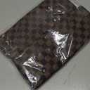 Checkered Makeup Bag; 2Pcs Travel Cosmetic Bags; Portable Toiletry Organizer for Women; Lightweight and Waterproof Leather Toiletries Bag for Girl Friend Wife Christmas Gifts; Brown