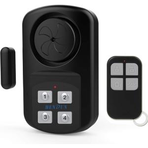 HENDUN Outdoor Door Alarm with Remote Keypad, Waterproof IP67,Inground Pool Safety Alarm,Gate Open Sensor, 140 dB Super Loud, Prying Door Entrance Alert