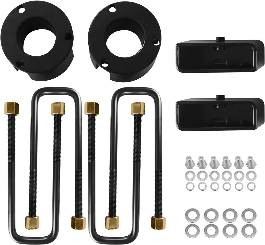 3" Front and 2" Rear Leveling Lift Kits for Toyota Tacoma 2005-2023 2WD 4WD, 3 Inch Front Strut Spacer Level Kit and 2 Inch Rear Lift Blocks Suspension Lift Kits with U Bolts