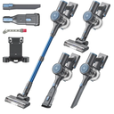 BlueEpic Cordless Vacuum Cleaner for Home, 40KPA/300W Stick Vacuums with Charging Wall Dock, Anti-Tangle, 6 in 1 Lightweight Handheld Vacuum for Pet Hair, Hard Floor, Carpet