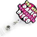 Retractable Badge Reel with ID Clip Acrylic Text Badge Holder for Nurse, Doctor, Office Worker, Teacher, Students (Too Much)