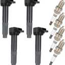 OCPTY 4 ignition coils with 4 iridium Spark Plugs fits 22433AA62A UF668 UF-668 2010 2011 2012 for Subaru Legacy Outback H4 2.5L