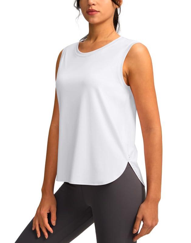 YYV Women's Workout Tank Tops Lightweight Sleeveless Workout Tops Loose Fit Yoga Athletic Running Shirts(Peach X-Small) (Pink, XS)